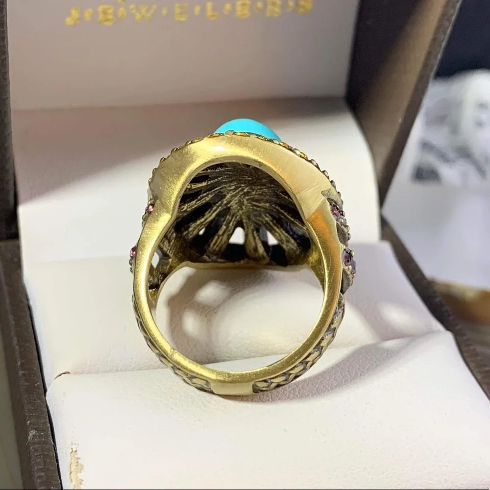 crystal gold tone Ring size 7 - Picture 3 of 3